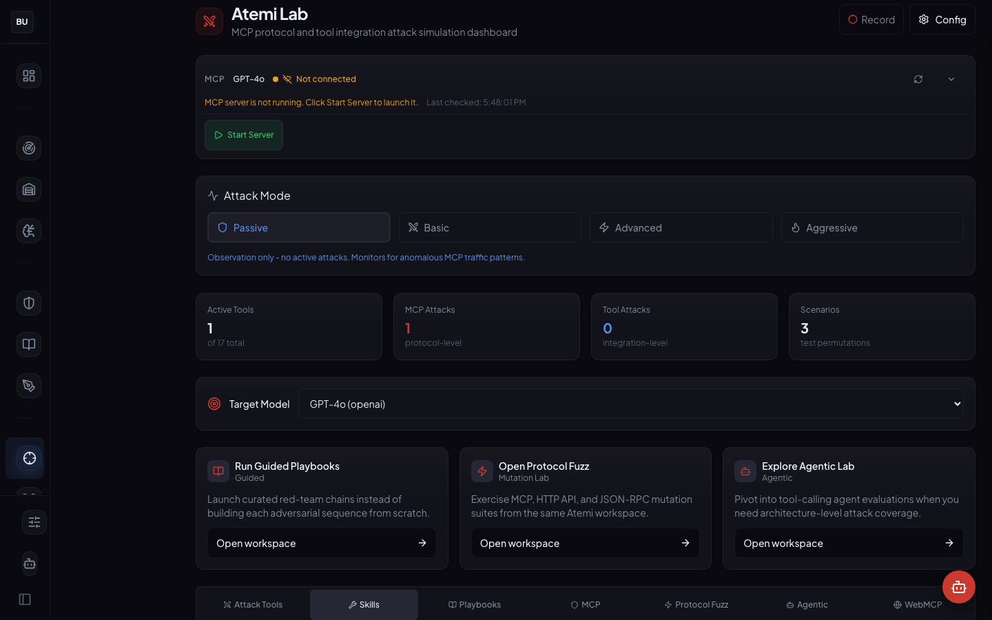 Atemi Lab skills grid