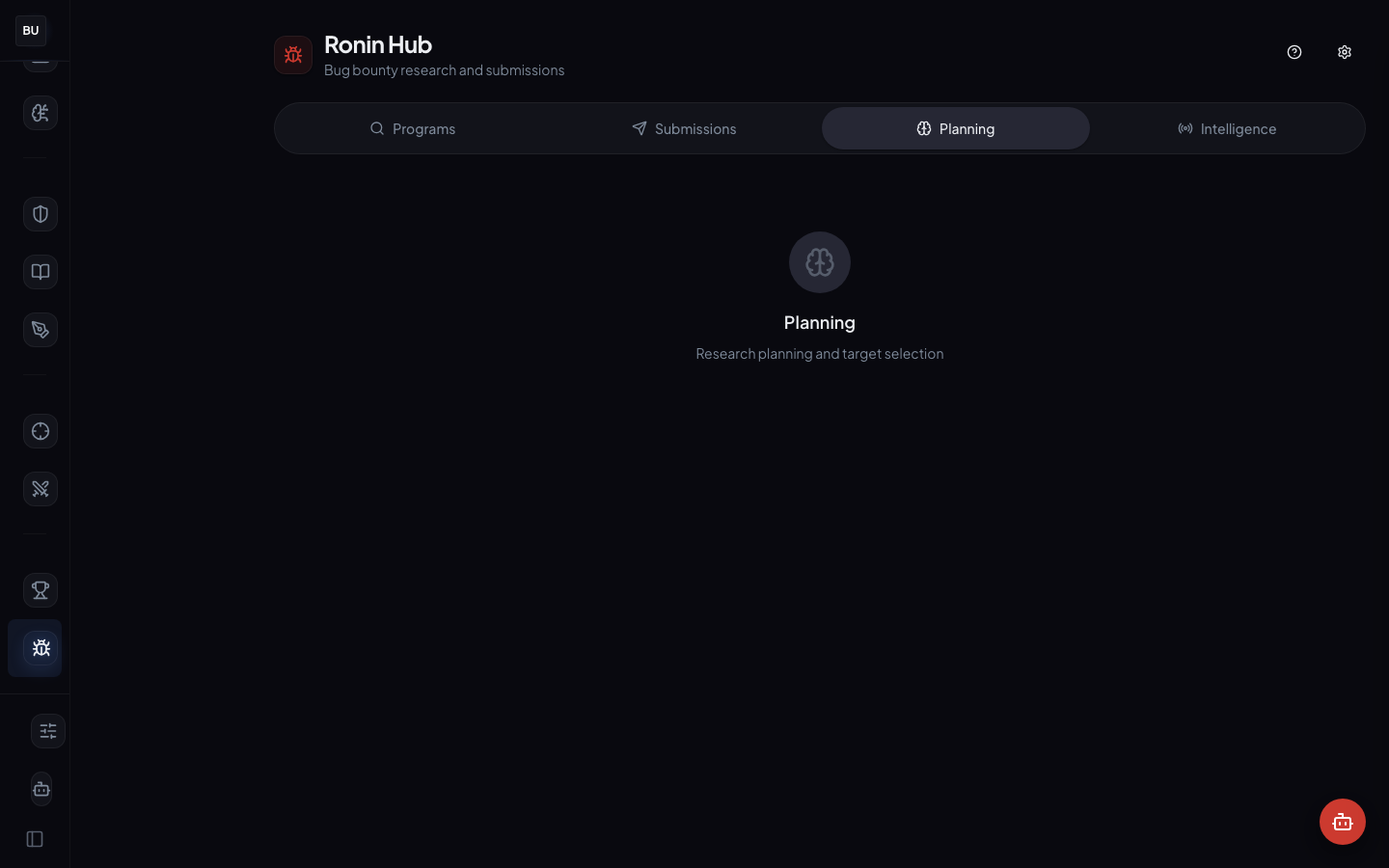 Ronin Hub planning tab